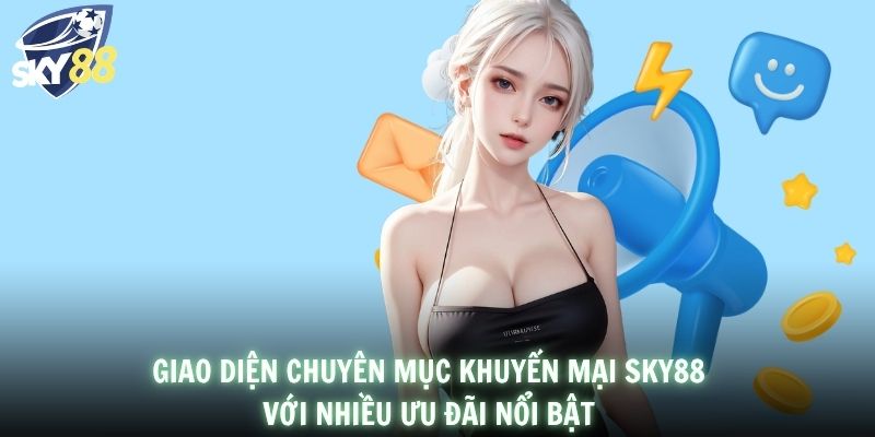 Giao diện chuyên mục Khuyến mại SKY88 với nhiều ưu đãi nổi bật